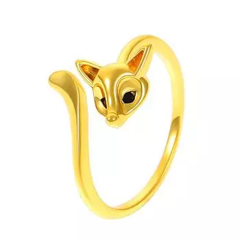 Винтажное кольцо в виде лисы для женщин, индивидуальное кольцо на указательный палец, открывающееся, регулируемое, ювелирные изделия в виде животных, аксессуары для вечеринок, подарки, креативный дизайн, кольца на палец золотой