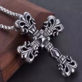 Винтажное колье с крестом из стерлингового серебра