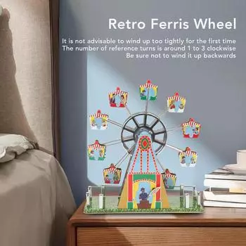Винтажное колесо обозрения заводная игрушка музыкальная шкатулка винтажная заводная игрушка для домашнего бара клуба дисплей украшение MS488