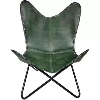 Винтажное кожаное кресло для отдыха, складное кресло-бабочка для дома