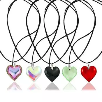 Винтажное красное сердце кулон готическое сердце ожерелья чокер сердце кристалл ожерелье ювелирные изделия аксессуары Black