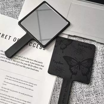 Винтажное квадратное зеркало-бабочка, мини-ручное настольное косметическое зеркало для макияжа, портативное зеркало для путешествий, подарок на день рождения для девочки белый