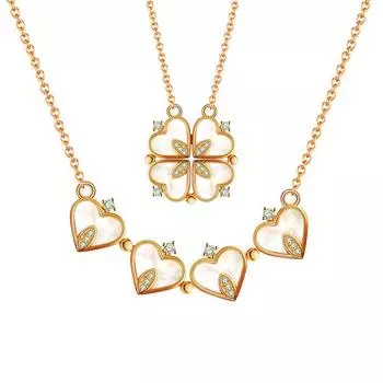 Винтажное магнитное складное ожерелье с подвеской, женская цепочка на ключицу, подарочное открывающееся ожерелье, ювелирные изделия 40cm