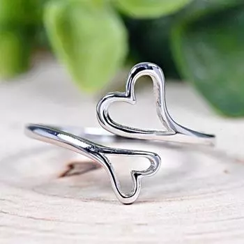 Винтажное медное кольцо на большой палец в форме сердца — регулируемое, с открытым концом, на несколько пальцев, обхватывающий дизайн, без покрытия, простой стиль, модный аксессуар для повседневной носки