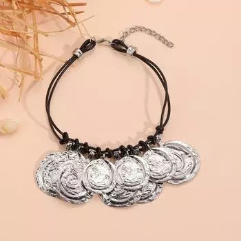 Винтажное многослойное колье-чокер, легкая роскошная стильная цепочка на ключицу, круглая металлическая подвеска, подарок золотой