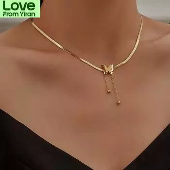 Винтажное многослойное ожерелье с подвеской в виде бабочки для женщин, бабочки, луна, звезда, чокер, ожерелья, модные ювелирные изделия в стиле бохо, подарок