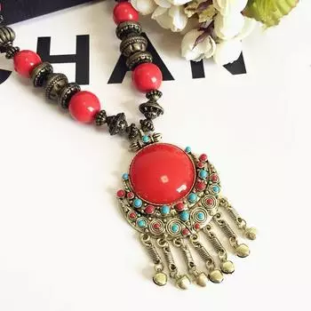 Винтажное модное ожерелье в богемном национальном стиле, длинная преувеличенная индивидуальная цепочка для одежды, женская цепочка с аксессуарами
