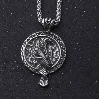 Винтажное мужское скандинавское ожерелье в стиле викингов, скандинавская мифология, языческий амулет, подарочный ювелирный аксессуар на день рождения с подарочным пакетом