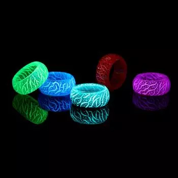 Винтажное мужское вечернее красочное женское многоразмерное светящееся кольцо из смолы 7 розовый