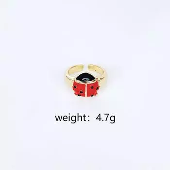 Винтажное нишевое красное кольцо на удачу с божьей коровкой, красное кольцо, новый дизайн, кольцо на палец с открытием