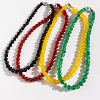 Винтажное новогоднее ожерелье из красного агата с бусинами из премиального зеленого агата с пряжкой на ключицу 368