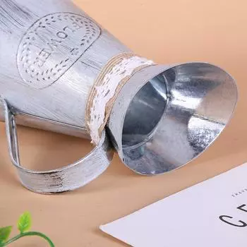 Винтажное оловянное ведро, модная железная ваза для цветов, ретро металлические кувшины для домашнего офиса