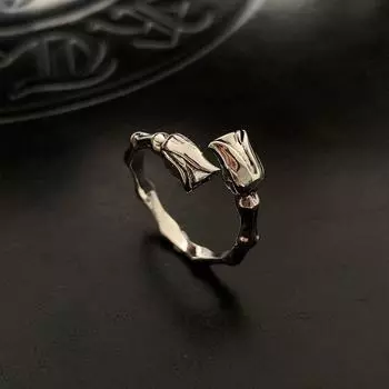 Винтажное открытое кольцо с цветком розы, простое романтическое женское кольцо для пары, вечеринки, юбилея, ретро ювелирные аксессуары, подарок на день Святого Валентина серебряный