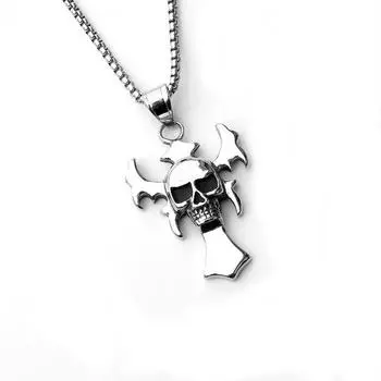 Винтажное ожерелье, альтернативный кулон, ювелирные изделия из титановой стали, кулон в виде черепа, кулон в виде черепа.
