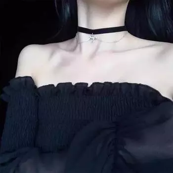 Винтажное ожерелье-чокер с подвеской в виде ангела-купидона Double Angel Collar