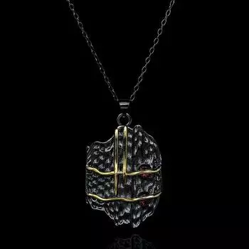 Винтажное ожерелье для женщин, ожерелье с подвеской в необычном геометрическом дизайне, уникальная цепочка для свитера ручной работы, свадебная цепочка на ключицы чёрный