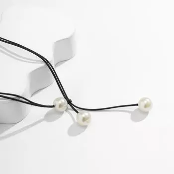 Винтажное ожерелье из цепочки и веревки для женщин, подвеска ручной работы с имитацией жемчуга, регулируемая шея, ювелирное украшение в подарок onesize