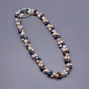 Винтажное ожерелье из натурального пресноводного жемчуга, длинное ожерелье, разноцветное жемчужное ожерелье в стиле барокко, женское обручальное ожерелье MULTI&90cm