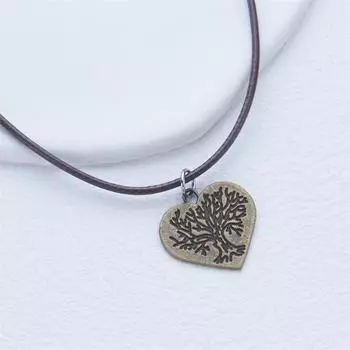 Винтажное ожерелье из нержавеющей стали с персиковым сердцем и древом жизни для мужчин и женщин