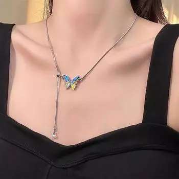 Винтажное ожерелье с кисточками в виде бабочки для женщин и девочек, изысканное роскошное ожерелье, темпераментная цепочка на ключицу, свадебные аксессуары