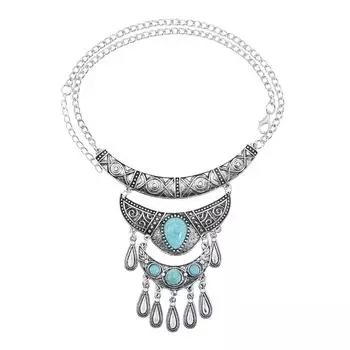 Винтажное ожерелье с подвеской из камня для женщин, подарок на вечеринку в стиле бохо