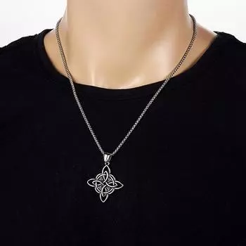 Винтажное ожерелье с подвеской в виде ведьминого узла, панк-колье с кельтским узлом, мужские и женские ювелирные изделия, аксессуары, подарок