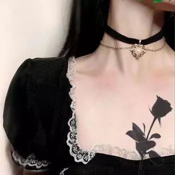 Винтажное ожерелье с подвеской в виде сердца и жемчуга, элегантное многослойное колье для женщин, цепочка на ключицу, вечерние украшения, аксессуары, подарок 1PC