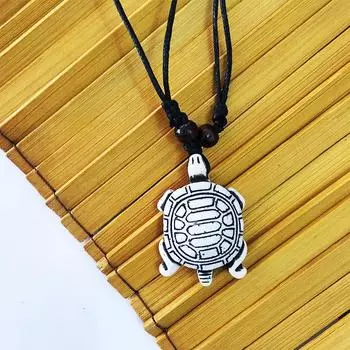 Винтажное ожерелье с животным, подвеска из смолы в виде пружинящей черепахи, цепочка для свитера, парные аксессуары