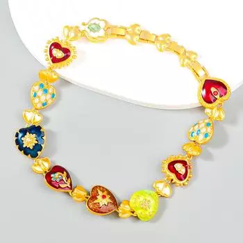 Винтажное ожерелье со стразами для женщин в виде цветка и сердца, воротник для портрета, ювелирные изделия для вечеринок, аксессуары
