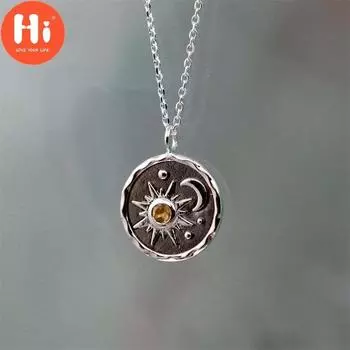 Винтажное ожерелье «Солнце и Луна», кулон, женское изысканное свадебное ожерелье, вечерние ювелирные изделия, свитер, цепочки на ключицы золотой