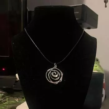 Винтажное ожерелье - спиральная цепочка ювелирных изделий от Babylon Paris (Серебряный ретро-чокер Y2K для готической вечеринки)