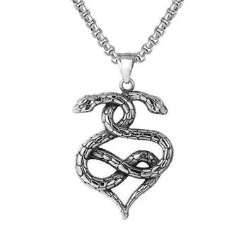 Винтажное ожерелье-свитер из титановой стали в форме змеи