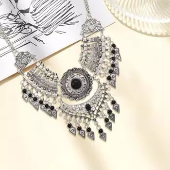Винтажное ожерелье в стиле бохо для женщин, этническое ожерелье-чокер, массивный воротник в стиле бохо