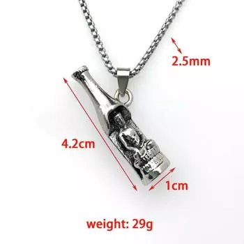 Винтажное ожерелье в стиле хип-хоп, из титановой стали, в форме Будды и винной бутылки, подвеска-открывалка для винных бутылок, аксессуары