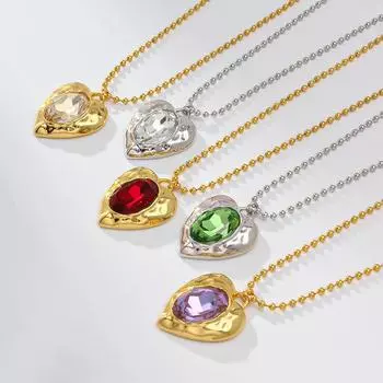 Винтажное ожерелье, высокая прозрачность, красочный драгоценный камень, цепочка на ключицу, высококачественное и преувеличенное универсальное ожерелье для женщин 45CM