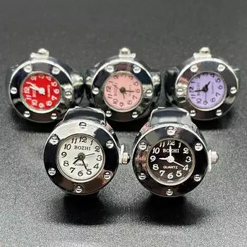 Винтажное панк-кварцевое кольцо для часов на палец для женщин и мужчин, готические часы, кольца, цифровые часы, эластичные эластичные кольца, ювелирные часы, подарок белый