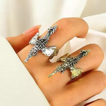 Винтажное персонализированное элегантное открывающееся кольцо на палец в стиле летающего дракона 1 pcs бронзовый