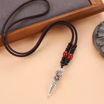 Винтажное плетеное ожерелье «гусиная лапка» мужское и женское длинное нишевое персонализированное ожерелье-подвеска «волчий зуб» свитерная цепочка аксессуары