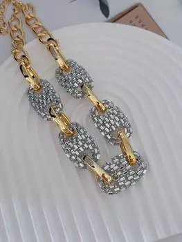 Винтажное премиальное преувеличенное ожерелье в виде свиного носа с бриллиантовой оправой, великолепный подарок на вечеринку серебряный