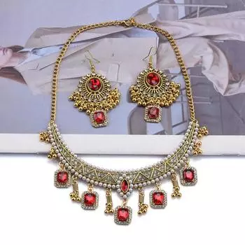 Винтажное преувеличенное жемчужное ожерелье, вечернее платье, комплект украшений в виде геометрических капель воды, серьги в виде капель воды с бриллиантами, для женщин