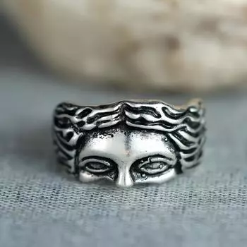 Винтажное религиозное кольцо с головой Иисуса для мужчин и женщин, ретро кольца на палец, модные ювелирные изделия, подарок 6 серебряный