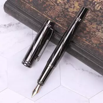Винтажное роскошное мужское металлическое перо среднего размера 0,5 мм, перьевая ручка, принадлежности для письма