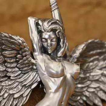 Винтажное серебряное ожерелье с подвеской в виде ангела для мужчин и женщин, длинное ожерелье в стиле хип-хоп, ювелирные изделия, аксессуары, подарки 50cm