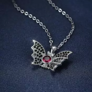 Винтажное серебряное ожерелье в готическом стиле с изображением летучей мыши на Хэллоуин для женщин, ожерелье с подвеской, ювелирные изделия для вечеринок серебряный