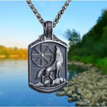 Винтажное скандинавское мужское ожерелье высокого качества из нержавеющей стали 316L с подвеской в виде головы волка викингов, лучший мужской ювелирный подарок Pendant Necklace
