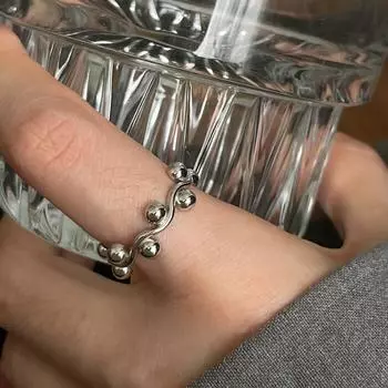 Винтажное состаренное медное регулируемое разомкнутое кольцо с уникальным цирконом для женщин J4728