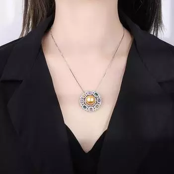 Винтажное темпераментное кольцо с ярким цветным жемчужным ожерельем из драгоценных камней и женского подсолнуха с цирконием и рябчиком из жемчуга