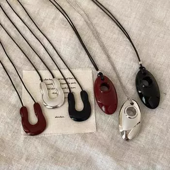 Винтажное U-образное металлическое ожерелье для женщин с длинной веревкой, геометрический кулон, цепочка для свитера, аксессуары, подарок