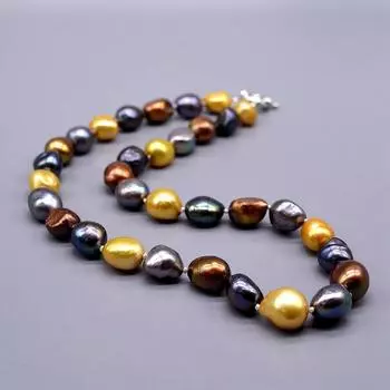 Винтажное жемчужное ожерелье в стиле барокко, натуральное жемчужное ожерелье необычного цвета, женское ожерелье, подарок маме, бесплатная доставка COLOR&43cm