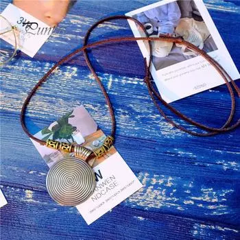 Винтажное женское спиральное колье в виде диска в этническом стиле